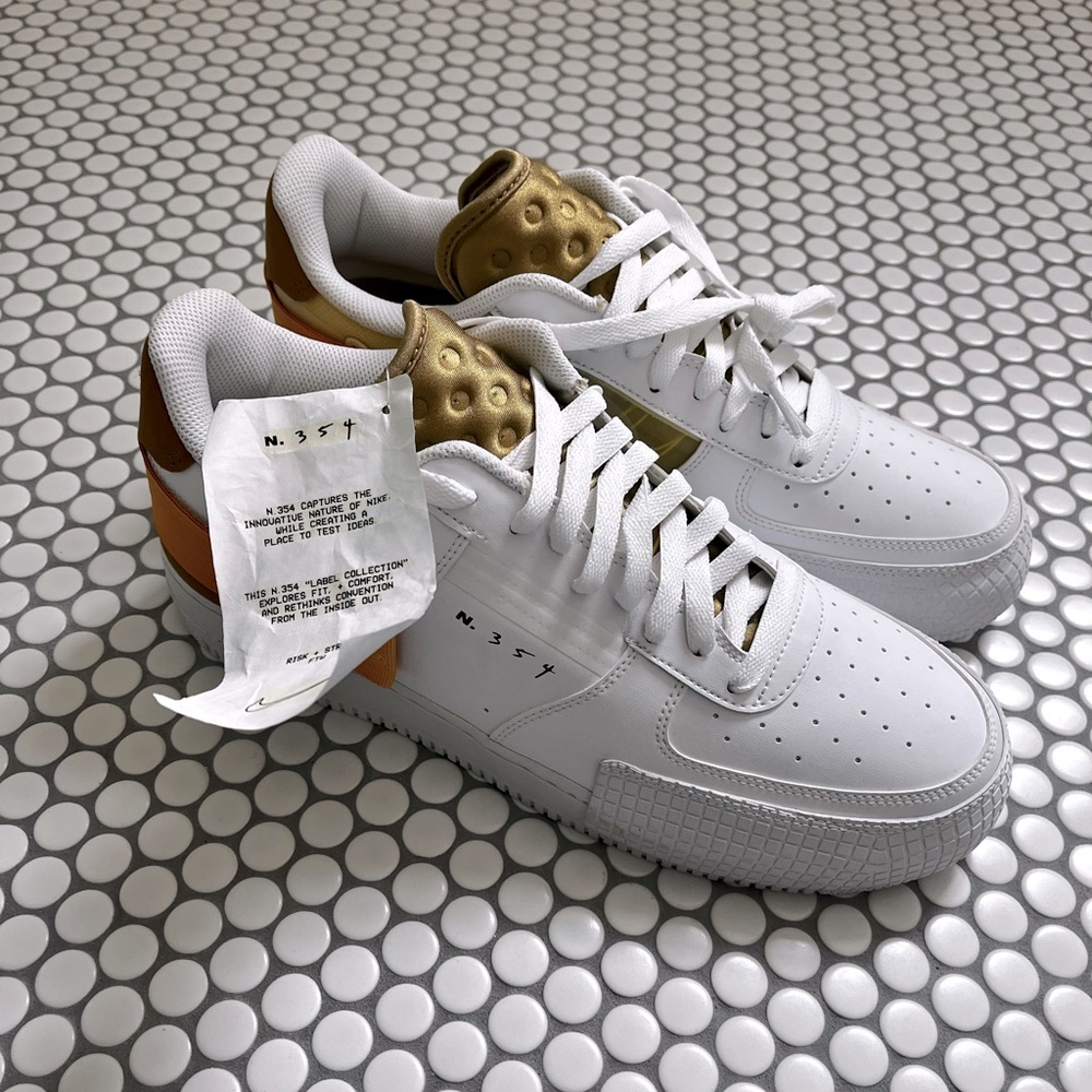 Nike Air Force 1 N.354 white gold yellow 12.5 Replacement Box